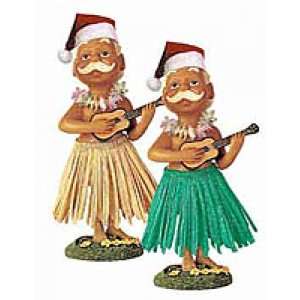  Hula Santa Dashboard Doll Ukulele   Hawaii dashboard dolls 