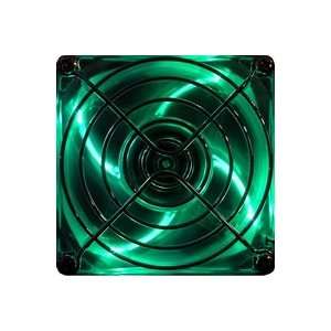  Fan, Chassis, 80mm, Crystal w/Green LEDs on Outer Sleeve 