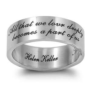 Size 8, 7MM Stainless Steel All That We Love Deeply Becomes A Part Of 