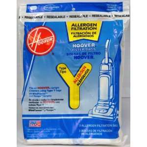 Hoover Filter Bags Type Y Allergen Filtration 3 Count (Pack of 4 