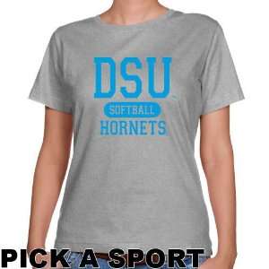 Delaware State Hornets Ladies Ash Custom Sport Classic Fit T shirt 