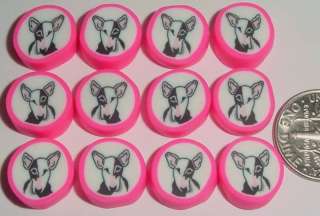 Bull Dog Hot Pink HM Polymer Fimo Clay Beads  