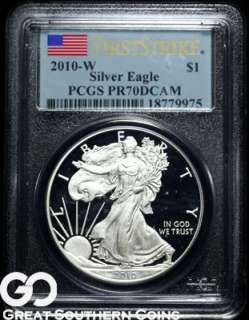 2010 W PCGS American Eagle Silver Dollar PROOF FIRST STRIKE PR 70 