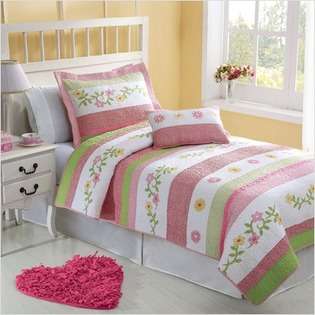 PEM America Maggies Garden Full / Queen Quilt with Two Shams at  
