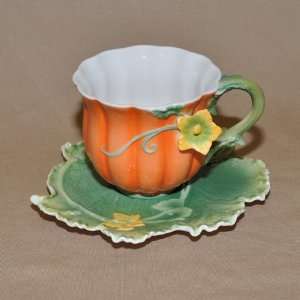  Pumpkin Decorated Cup & Saucer