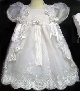 beautiful embroidery work lovely 3pc girls designer christening gown 