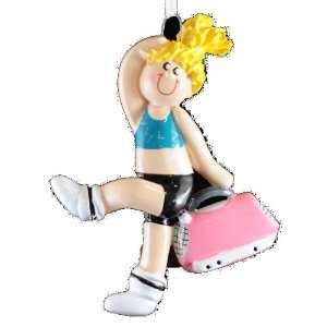  Blonde Workout Girl Christmas Ornament