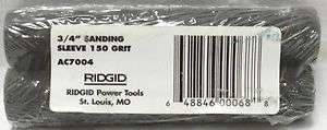 RIDGID 2 PACK 3/4 Fine Sanding Sleeve 150 Grit AC7004  