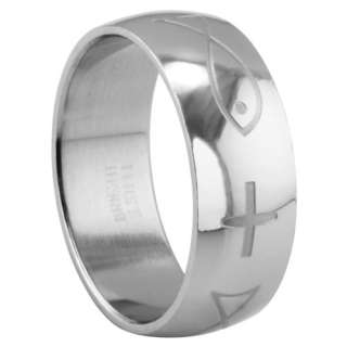 Stainless Steel Ring   Christian Fish Design  