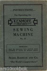 KENMORE 1935 ROTARY SEWING MACHINE INSTRUCTION MANUAL ORIGINAL VGC 