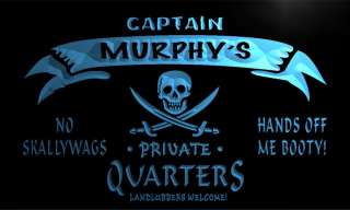   Murphys Captain Quarters Pirate Man Cave Bar Beer Neon Light Sign