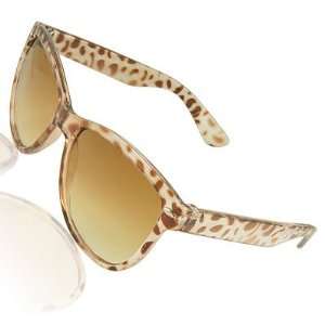 Como Lady Leopard Printed Plastic Frame Arc Arms Sunglasses  
