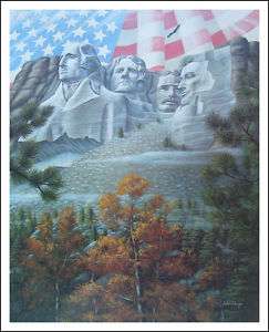 Flag Over Mt. Rushmore by John Shaw  