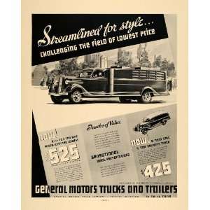 1936 Ad General Motors Trucks Trailers Delivery Auto   Original Print 