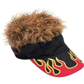 Flair Hair Visor Hat Golf Brown Flame New Wig Cap Fake  