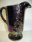 amethyst carnival glass water serving pitcher grape and cable pattern