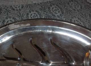 Vintage Crescent EPNS Meat Serving Tray With Well 3356  
