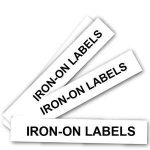 100 PACK CUSTOM IRON ON LABELS FOR CLOTHES   BLACK INK  