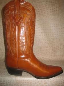 New 2011 Mens Smooth Leather Honey Western Cowboy Boots  