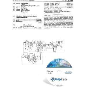  NEW Patent CD for AUTOMATIC COLOR CONTROL CIRCUIT 