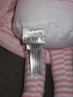 CARTERS Plush Baby Girl Doll Dolly PINK Dress Blonde Blue Eyes Soft 