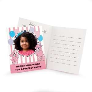 Pink Poodle in Paris Personalized Thank You Notes (8 