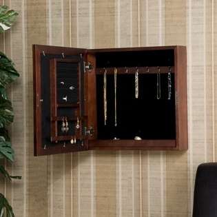 Seidal Cherry Square Wall Mount Jewelry Armoire 
