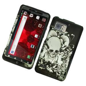   BIONIC/XT875 Hard RUBBERIZED 2D Cover Case Skull with Angel  