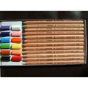  Lyra Unlaquered Colour Giant Pencils with Cap   12 Asst 