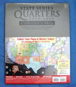 50 STATE SERIES QUARTERS MAP & 2009 DC & TERRITORIES  