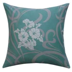  Graceful Vine Spruce Blue Floral Throw Pillow (Insert Sold 