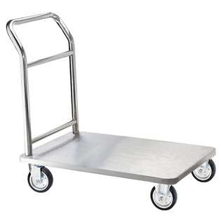   Aarco FB 1C Carpeted Top Bellman&s Luggage Cart   Chrome 
