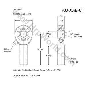  Aurora Bearing Company XAB 6T; .375 Bore   7/16 20 