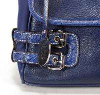 Ladies Franco Sarto Blue Pebbled Leather Purse Handbag Nice  