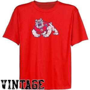  State Bulldogs T Shirts  Fresno State Bulldogs Youth Red Distressed 