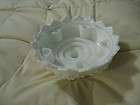vintage white fenton milk glass scallop trim pedestal vase bowl