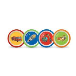   Creeks Vehicles 4 Piece Childrens Melamine Plate Set Toys & Games