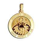 PicturesOnGold Infant Jesus Medal, Solid 14k White Gold, 1 in 