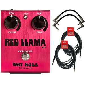  Way Huge WHE203 Red Llama Overdrive Pedal w/4 FREE Cables 