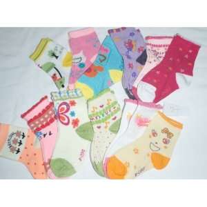  12 Pair Children Girls Crew Socks 24 Months 2T Baby
