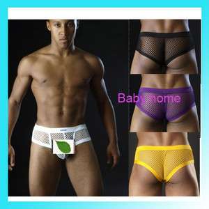   Soft Mesh Sheer Stretch brief underwear male Thong Briefs comfortable