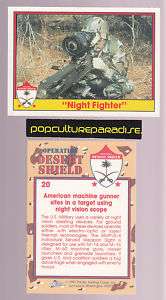 AN/PVS 4 NIGHT VISION SCOPE M 60 Gun Desert Shield CARD  