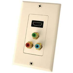   AXIS PET0485 SINGLE HDMI /COMPONENT WALL PLATE (ALMOND) Electronics