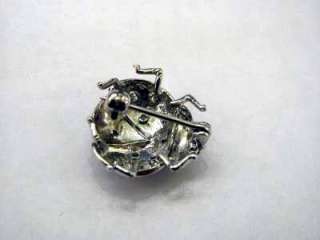 Dainty 14K White Gold Diamond Ladybug Pin Brooch A27986  