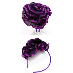 Lolita Gothic Couture Renaissance Ruffle Purple Flower Headband