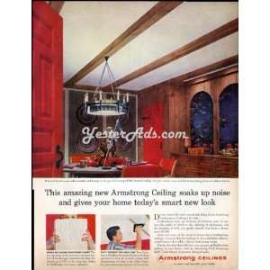  1958 Vintage Ad Armstrong Cork Company Armstrong Ceilings 