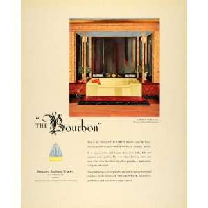 1932 Ad Bourbon Bathtub Standard Sanitary Luxurious   Original Print 