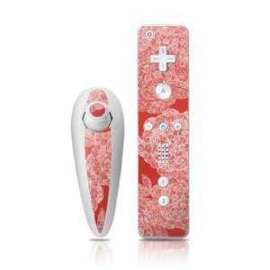 Red Dahlias Design Nintendo Wii Nunchuk + Remote Controller Protector 