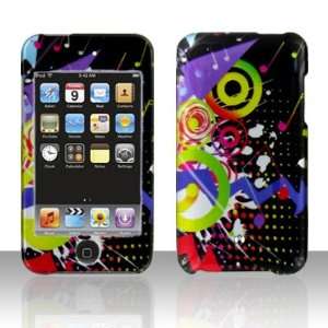 BLACK WITH PURPLE GREEN PINK COLORFUL DOT SNAP ON HARD SKIN FACEPLATE 
