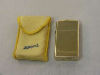 1958 10K Gold Filled Engine Turned Slim ZIPPO Lighter w/ Pouch  